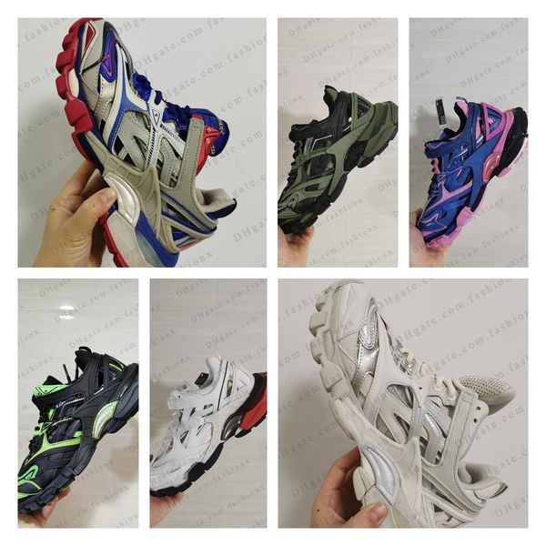 

2021 men women casual shoes track 4 4.0 triple white black sneakers tess.s. gomma leather trainer nylon printed platform trainers shoes