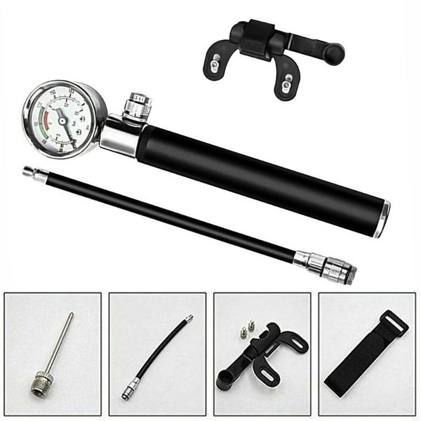 

bike pumps portable bicycle tire ball inflatable gauge high pressure air pump inflator