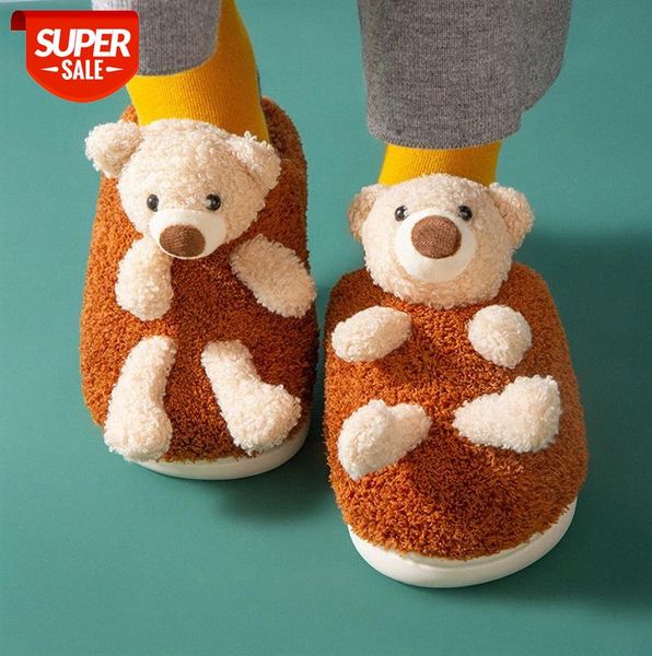 

cartoon warm cotton slippers women bag heel shoes indoor home lovers cute bear #gl9x