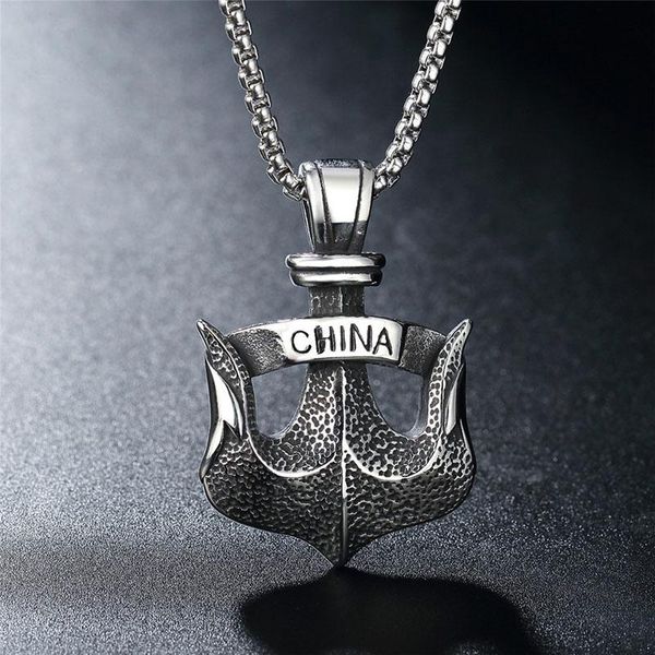 

pendant necklaces [316l stainless steel] 2021 retro personality chinese anchor necklace gift for men and women, Silver