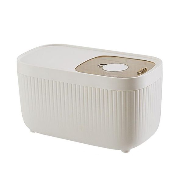 

storage bottles & jars 1pc practical rice bucket moisture-proof cereal tank with scale (white)