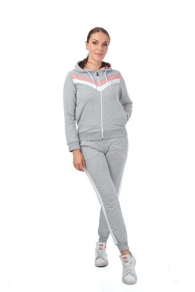 

women's hoodies & sweatshirts gray hooded tracksuit set, Black