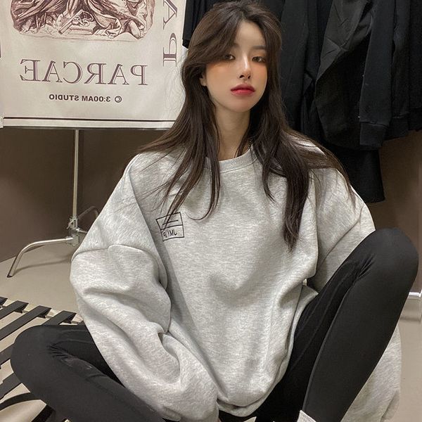 

women's hoodies & sweatshirts female hooded sweatshirt lazy korean-style long-sleeve jumper printed ulzzang streetwear casual daily stu, Black