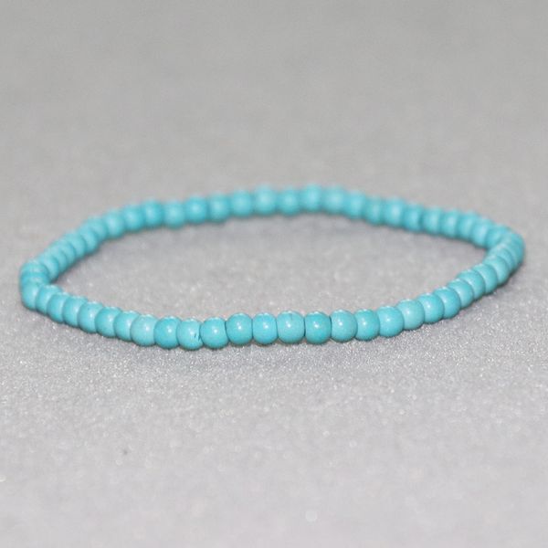 MG0069 Bracciale turchese blu all'ingrosso Bracciale mini pietra preziosa da 4 mm Nuovo design Yoga Mala Beads Gioielli fatti a mano di alta qualità