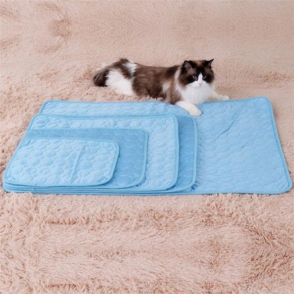 

kennels & pens pet cat dog cooling mat chilly summer cool bed pad cushion indoor seat ice silk mats pets dogs blanket s-xl