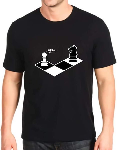 

men's t-shirts 2021 summer t-shirt funny chess simple pattern printing casual high-quality cotton wild oversized clothing, White;black