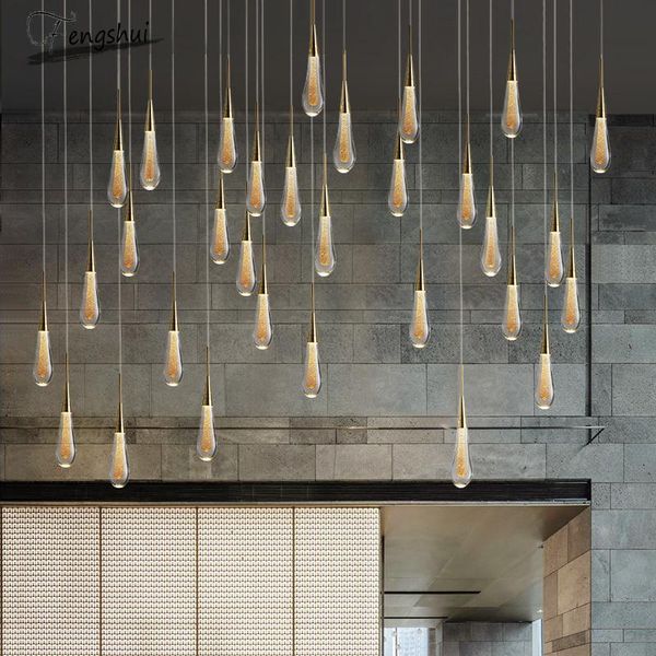 

pendant lamps nordic led crystal lights home stairs living room hall interior dining hanging kitchen lamp indoor lighting