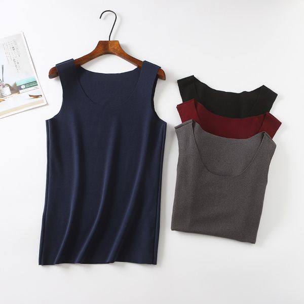 

winter men' waistcoat double decker german velvet waistcoat korean slim no mark bottom thickening warm close fitting top, White;black