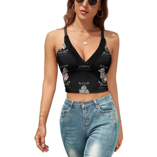 

women's tanks & camis knights of the zodiac tank club street style simple camisole teen print v-neck crop, White