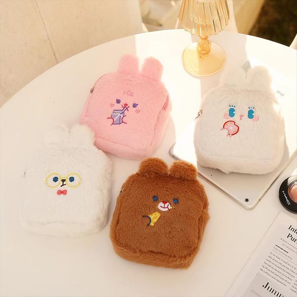 

cute bear sanitary pads organizer cosmetic bags napkin pouch girls protable storage bag money purse women clutch