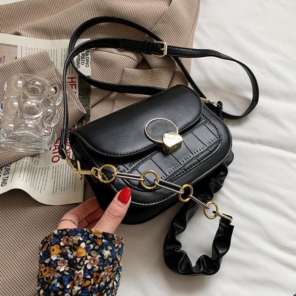 

shoulder bags axukes pu leather messenger bag women's 2021 summer trend luxury fashion chain one handbag coin purse