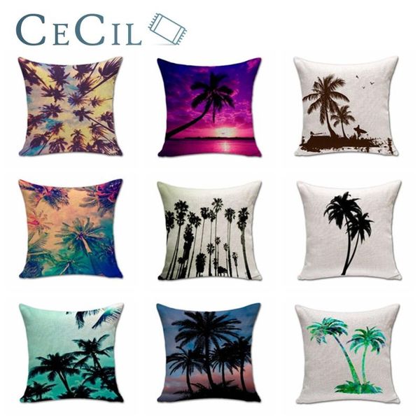 

coco scenic cotton linen pillow cushion cover home decoration pillowcase sofa plant car lumbar office case cushion/decorative