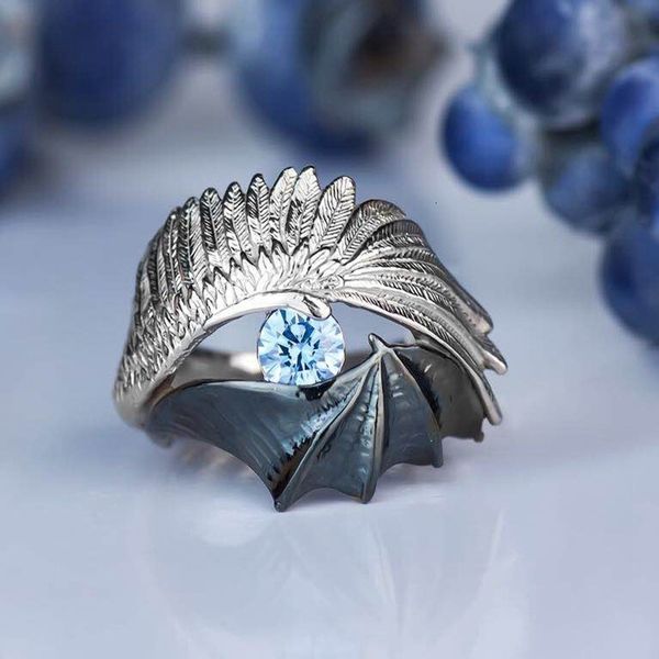 

haiyi wedding engagement shiny color jewelry devil wing ring, Silver