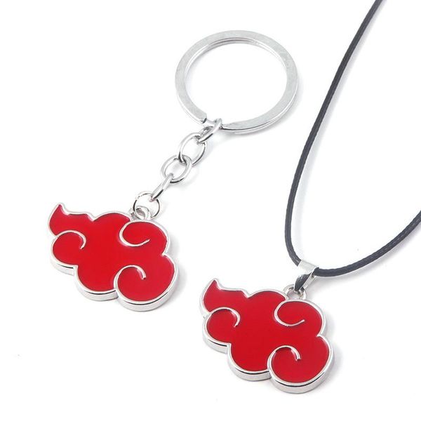 

chains 1 pcs japanese anime cosplay akatsuki organization red cloud sign metal pendant necklace party women men, Silver