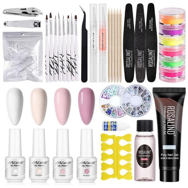 

nail art kits gel kit extension glitter uv building polish start manicure tool set perfect gift