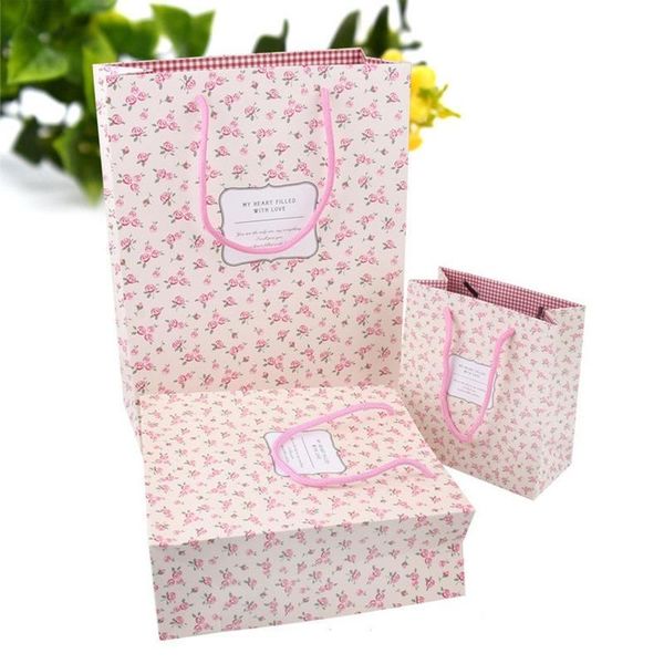 

gift wrap pink rose flower birthday bag fresh haloween small floral packaging return paper