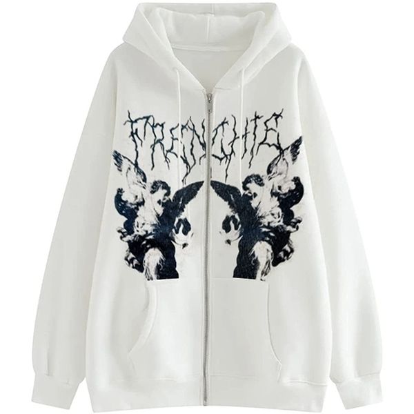

monochrome pattern halloween ladies 3d printed zipper hooded sweater jacket sports autumn and winter regular jacket loose sports streetwear, Black