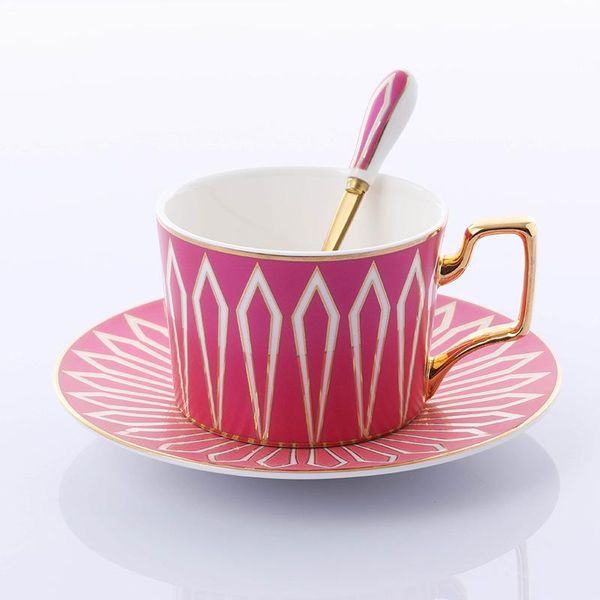 

cups & saucers european style coffee cup set light luxury wedding mate and saucer spoon gift box porcelain tazas de cafe drinkware eb50bd