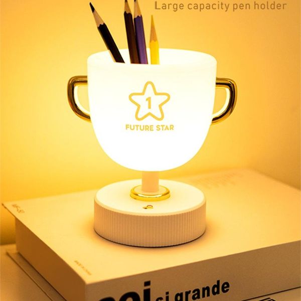 

smart home control creative pen cup table lamp seven color light storage remote desk deskreading learning