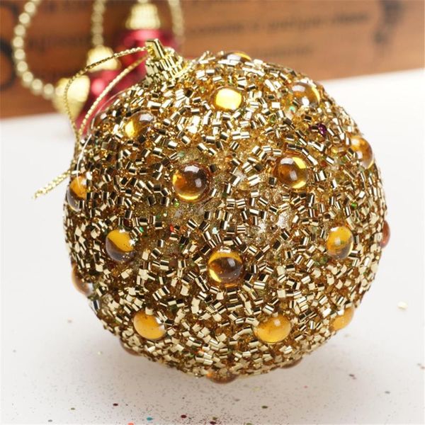

party decoration christmas 2021 home decorations 8cm rhinestone glitter baubles ball xmas tree ornament enfeites de natal dropship /c