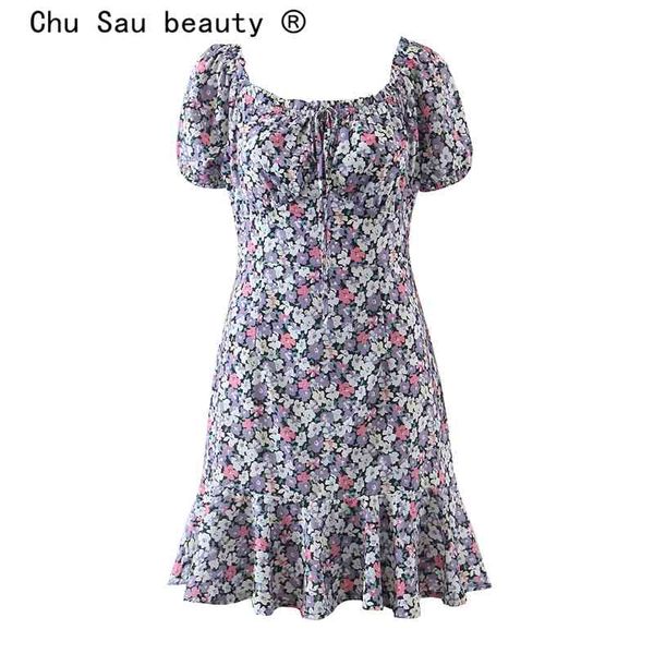 

summer fashion holiday style floral print mini dress women casual ruffles slash neck off shoulder dresses female vestidos 210508, Black;gray