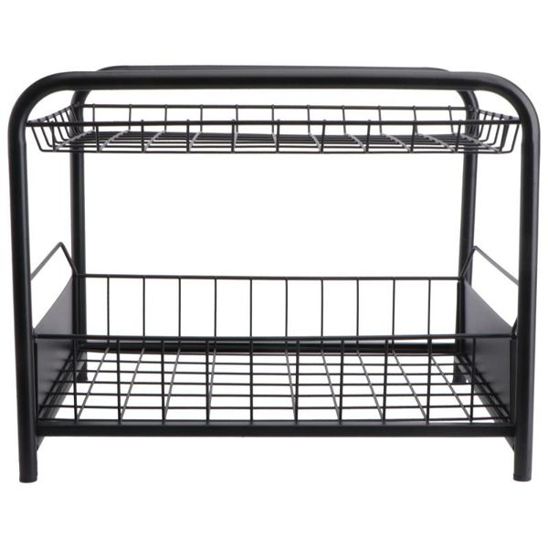 

kitchen storage rack deskpush-pull type organizer (black) & organization