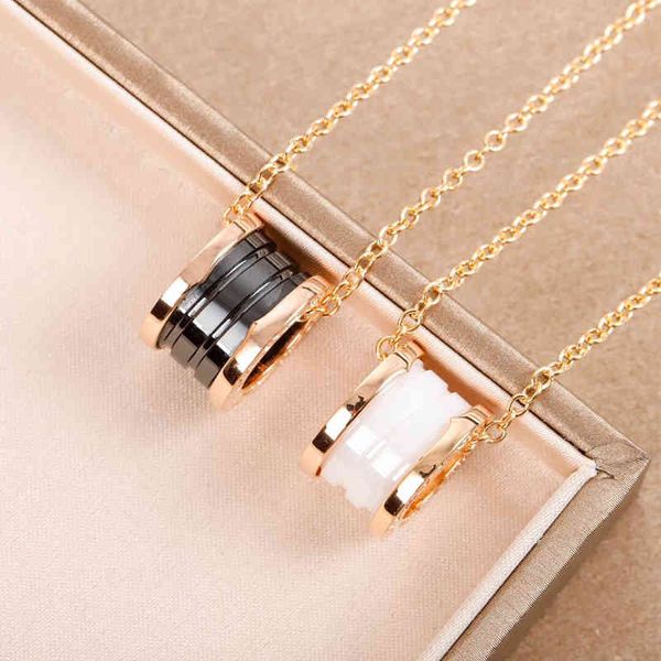 

european and american classic 925 silver gold-plated spring ceramic necklace men women the same trend br jewelry gift