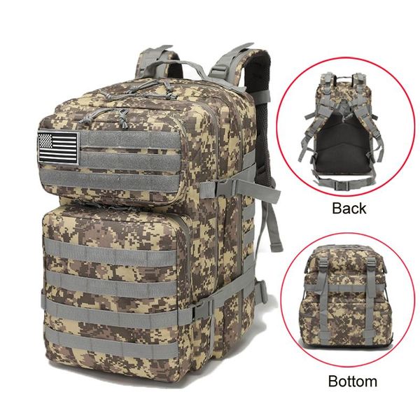 Сумки на открытом воздухе 40 л 3p 3p Army Army Tactical рюкзаки для кемпинга охота на водонепроницаемые 900D Oxford Clothsack с системой Molle