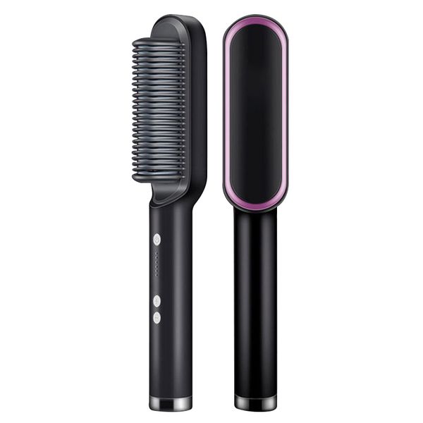 Professionelle Haarglätter Temperatur Einstellung Ionischen Pinsel Glätteisen Heißer Kamm Curling Eisen Haar Curler Für Frauen Haar