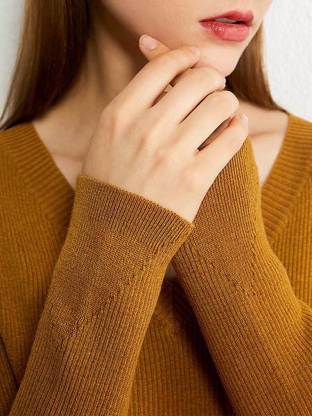 

women's sweaters camisola feminina de malha minimalista, camisola casual com gola v em cor sÃ³lida, moda outono 12030388 e9ve, White;black