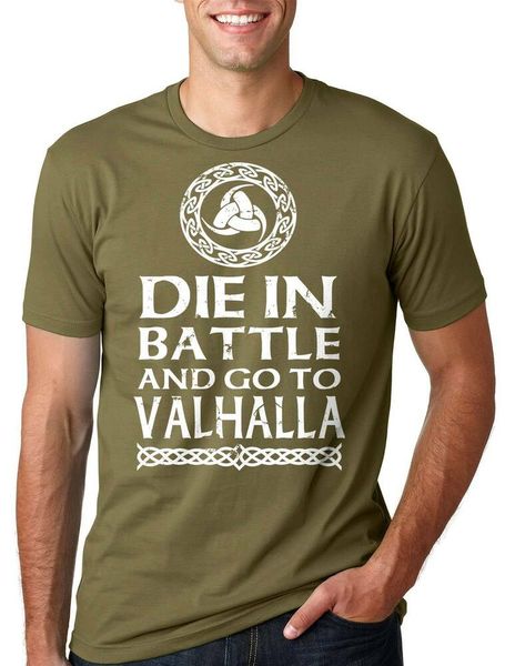 

valhalla t-shirt die in valhalla viking t-shirt, White;black