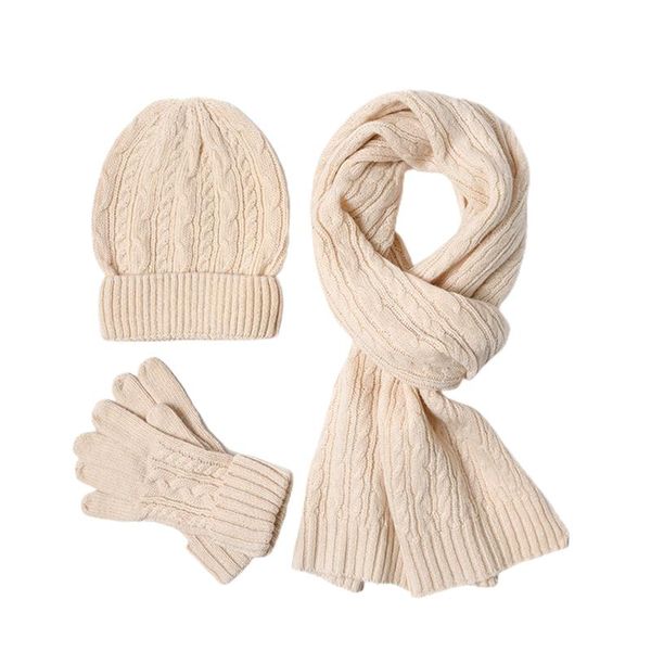

hats, scarves & gloves sets women men skiing gift outdoor sports soft solid windproof cable knit casual daily snowboarding winter warm scarf, Blue;gray