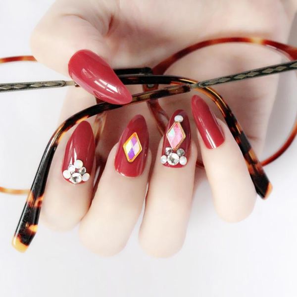 

manicure diamonds high-quality strong viscosity delicate safety nail art decorations multi-shape fashion glitter diamond, Silver;gold