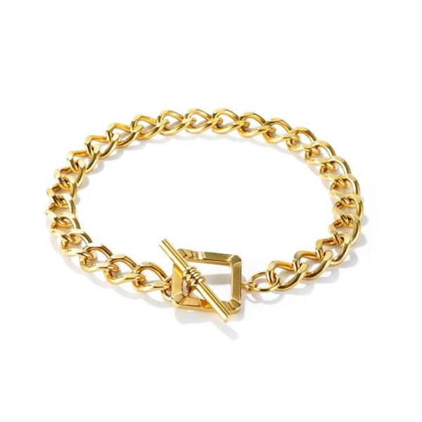 

link, chain gold bracelet ot toggle stainless steel link chains clasp bracelets, Black