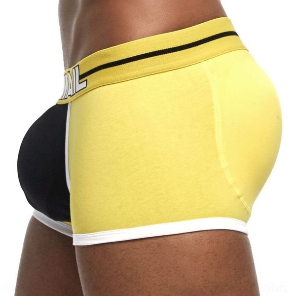 

3dj jockmail front 3d three dimensional cup women's panties back hip underwear cushion lifting men's underwear invisible cushion s, Black;pink