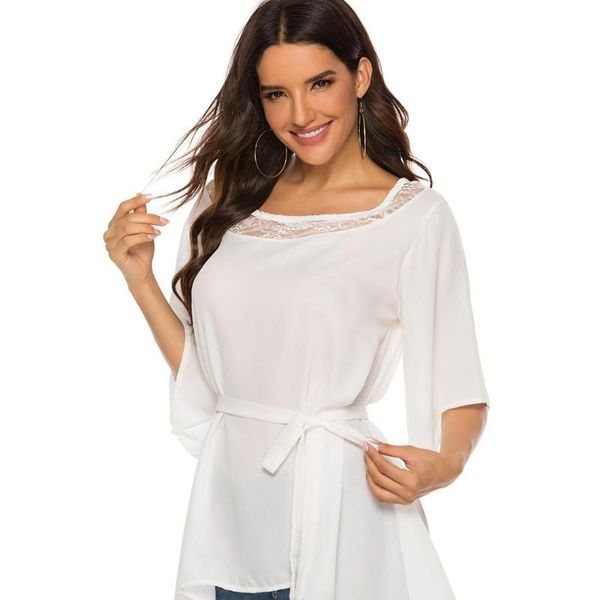 

yoga outfits chiffon women cold shoulder blouse casual short sleeve loose shirts, White;red