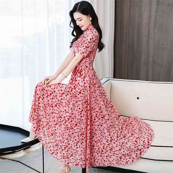 

spring summer vacation chiffon maxi dresses plus size print vintage runway midi dress elegant women bodycon party vestidos 210528, Black;gray