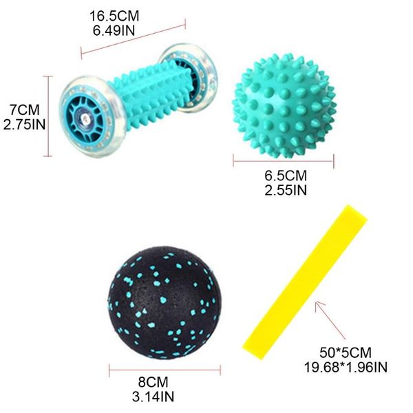 

pcs yoga pain relief wheels muscle massage roller siamese fascia ball set relaxation massager anti cellulite accessories