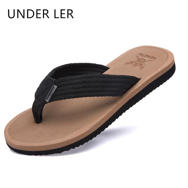 

slippers summer 2021 men's flip-flops, sandals, anti-skid zapatos hombre casual shoes t044, Black