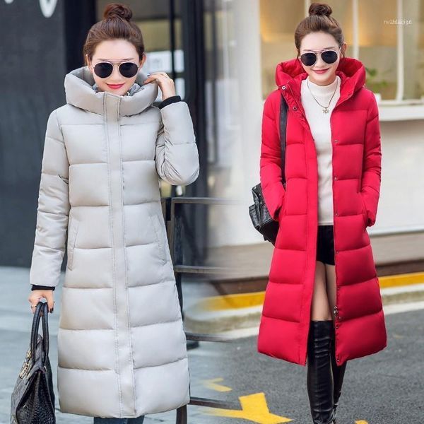 

women's down & parkas slim-fit and cotton-padded clothes midi warm over-the-knee plus size thick jacket women1, Black