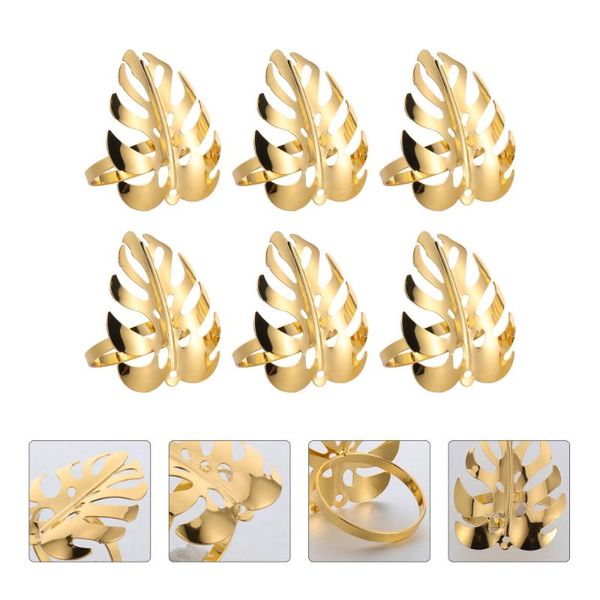 

6pcs alloy napkin buckles banquet dinner table rings decorations