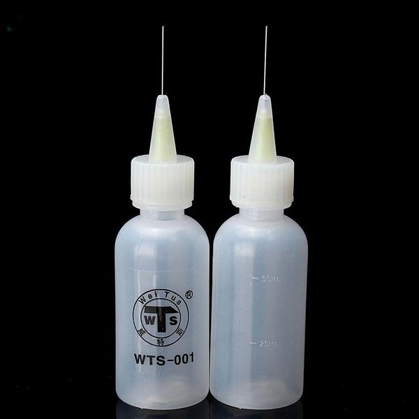 

professional hand tool sets 2pcs 50ml needle tip soldering cleaning clear liquid flux alcohol oil dispenser plastic bottle cleaner diy repai