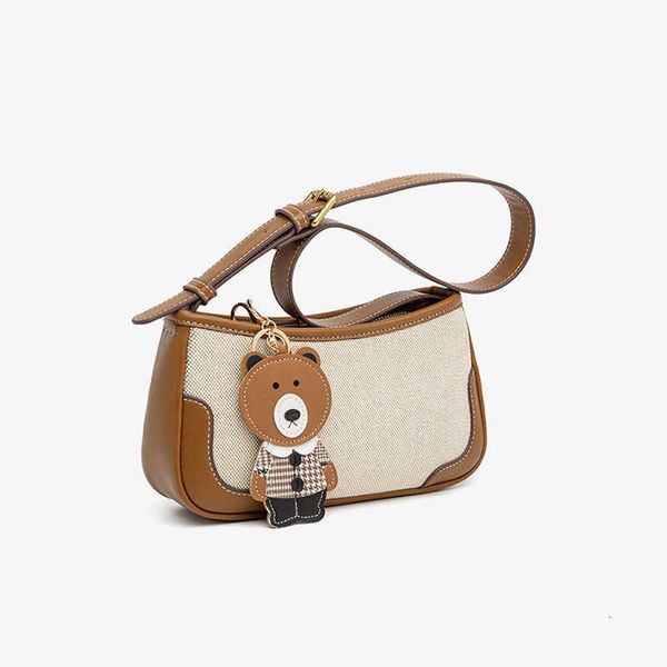 

underarm ins niche contrast canvas single shoulder french stick middle ancient bag purse