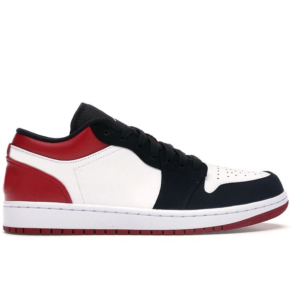 

men women basketball shoes jumpman 1 1s low black toe sneakers original box