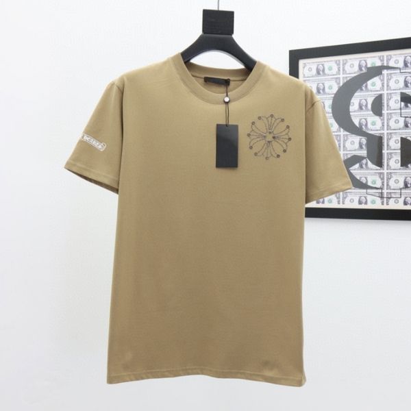 

croosin ch cro cross sanskrit horseshoe nut drill men's and women's round neck short sleeve lovers t-shirt fashion, White;black