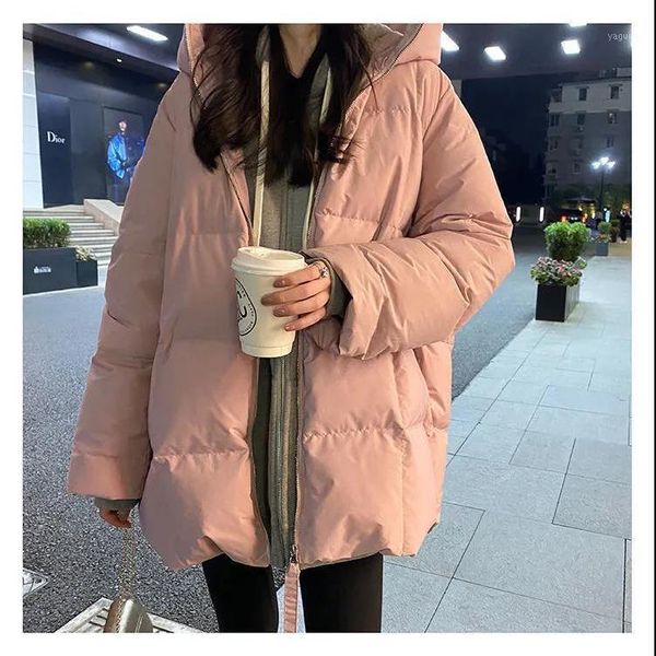 

women's down & parkas 2021 korean version of loose turtle back profile thick winter mid-length bread coat jacket tide cotton women, Black