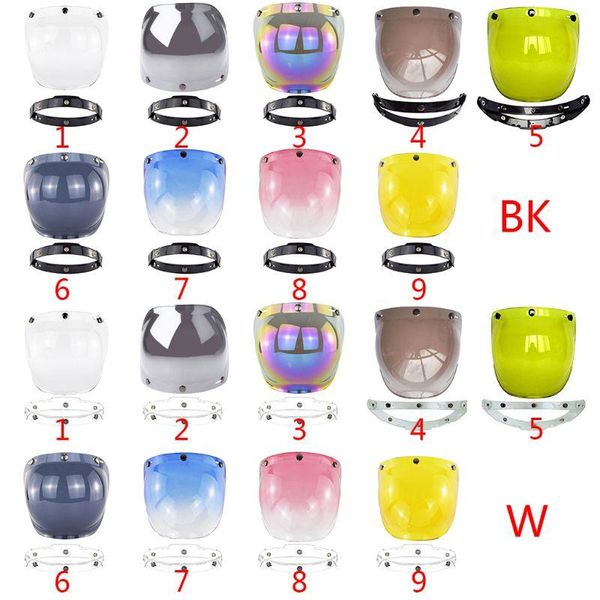 

uni-motorcycle windshield for vintage helmet style jet bubble shield visor uv 400 protection helmets