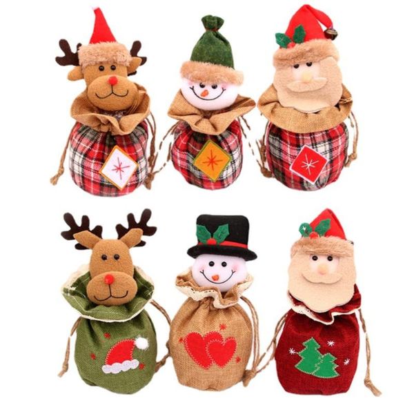 

christmas decorations linen apple bag cartoon three-dimensional closing gift candy