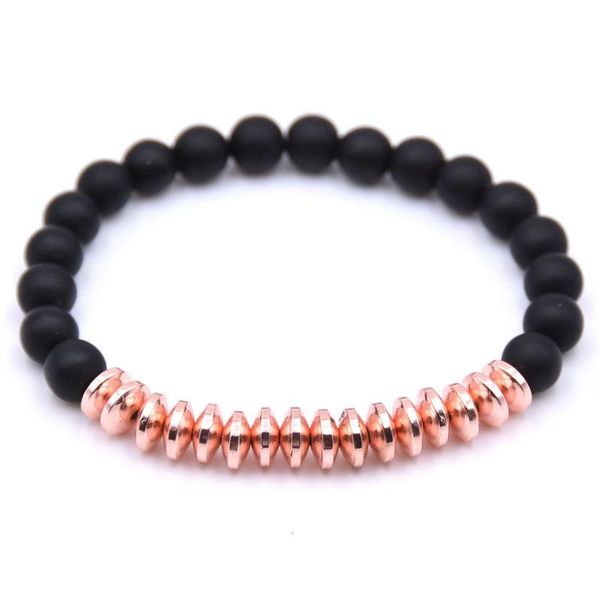 

beaded, strands retail 8mm women men matte black natural rock beads bracelets friendship healing energy stone meditation gem male bracelet