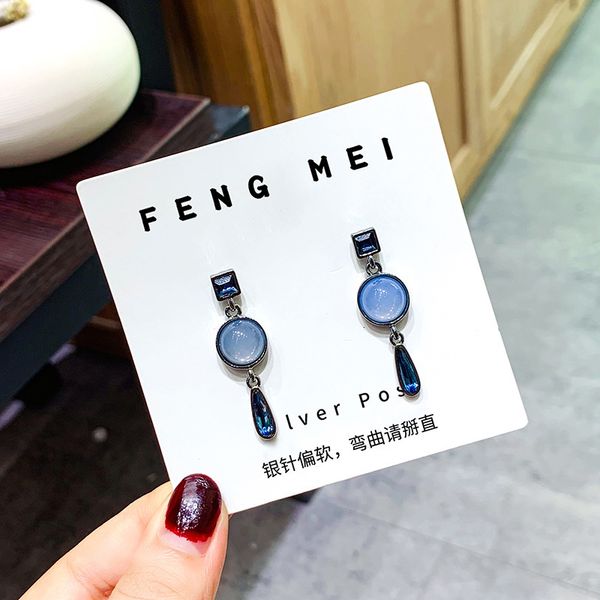 

indifference style personalized earrings morandi color department minority senior sense temperament fashion simple earrings, Silver
